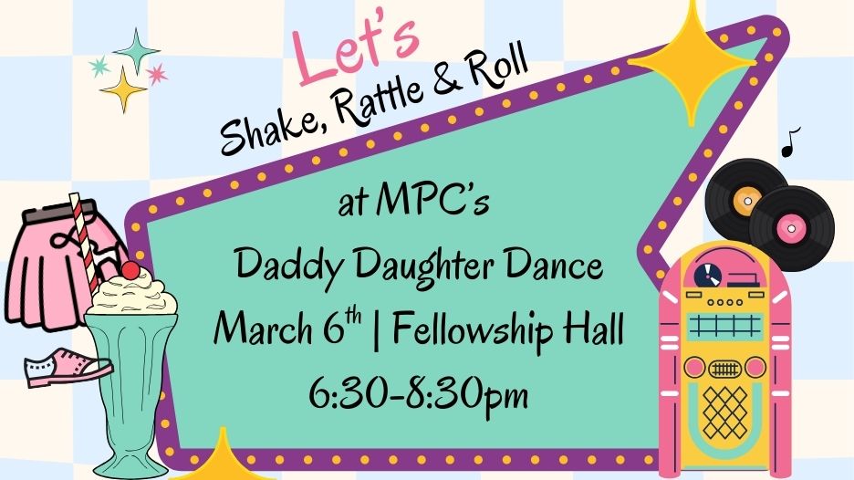 Daddy/Daughter Dance

Join us for a night of boppin' beats, tasty treats, and magical moments as we twist and shout the night away!

Save your spot at the soda shop&nbsp;here!
